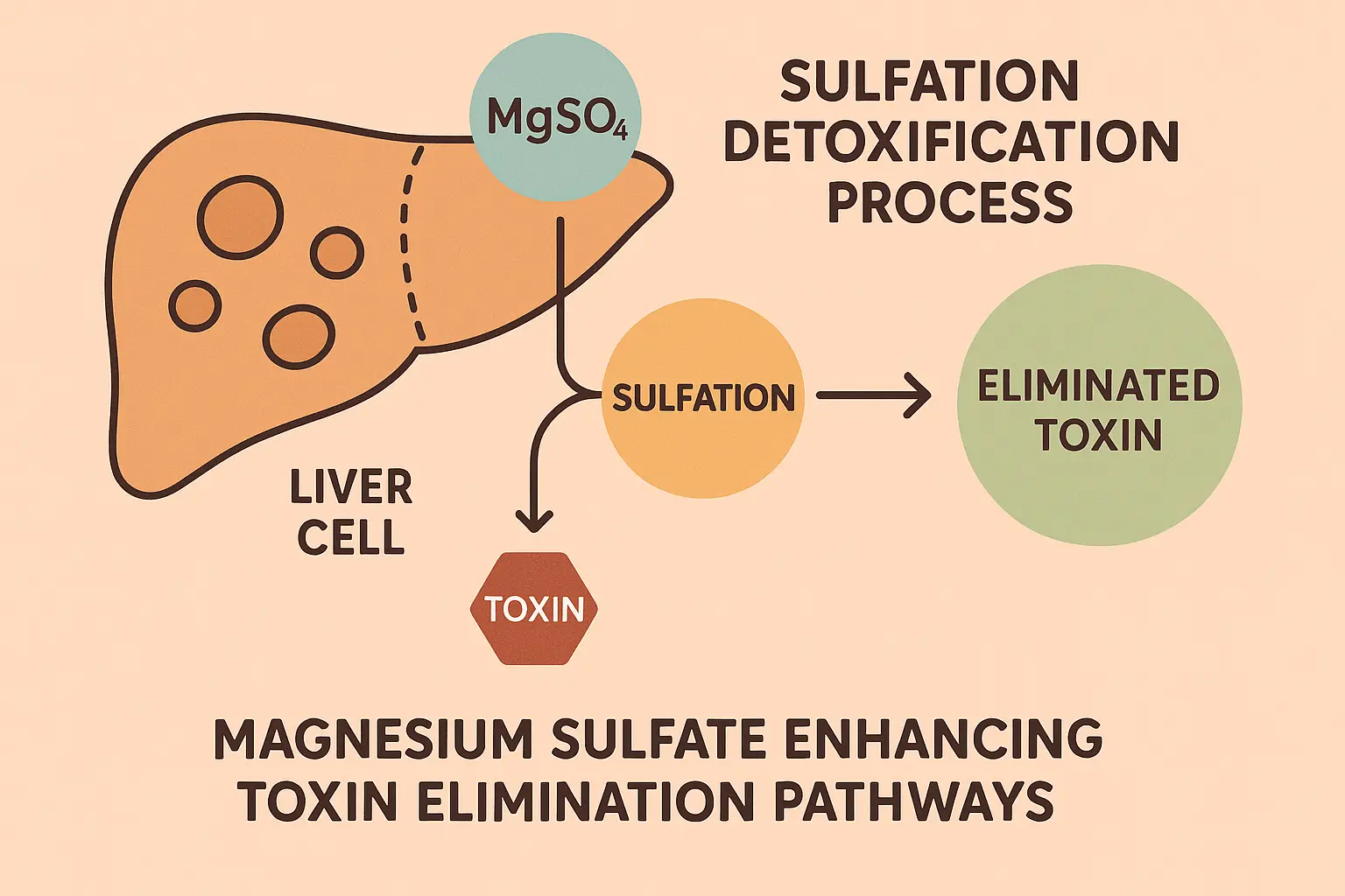 Magnesium sulfate detoxification pathways