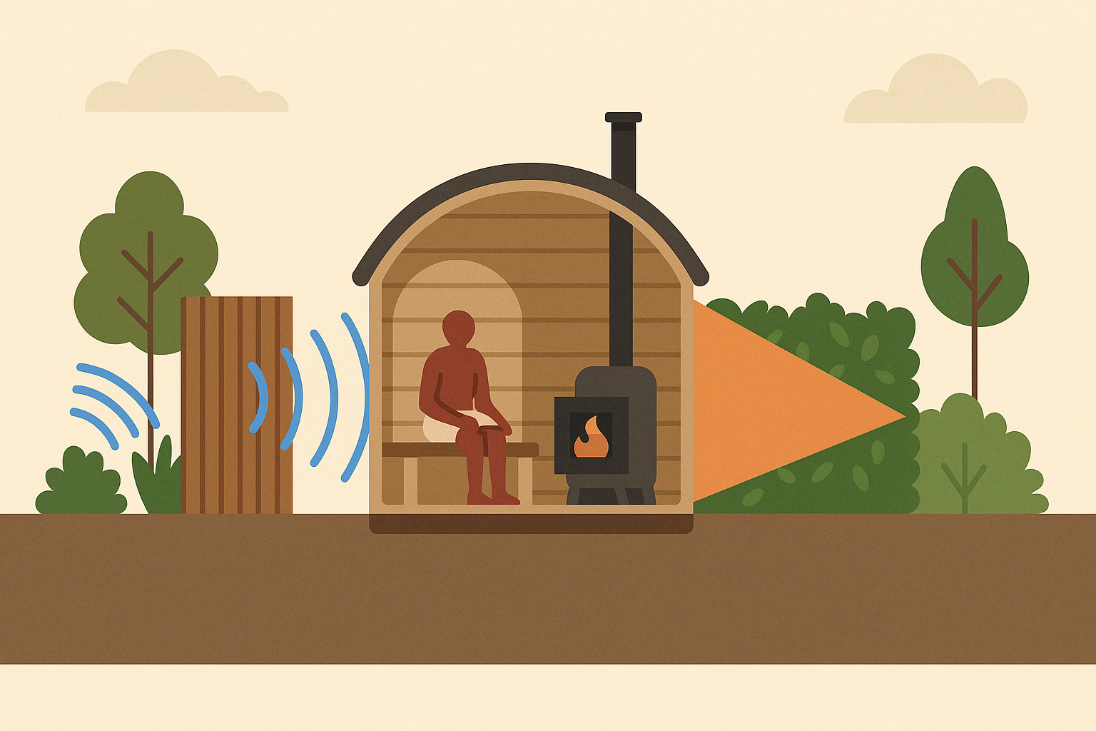 Sauna privacy zone design layout