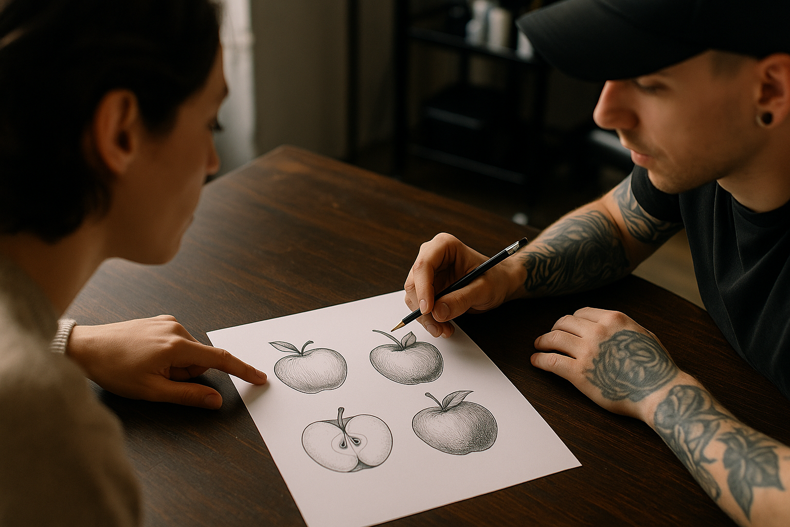 Apple tattoo design generation