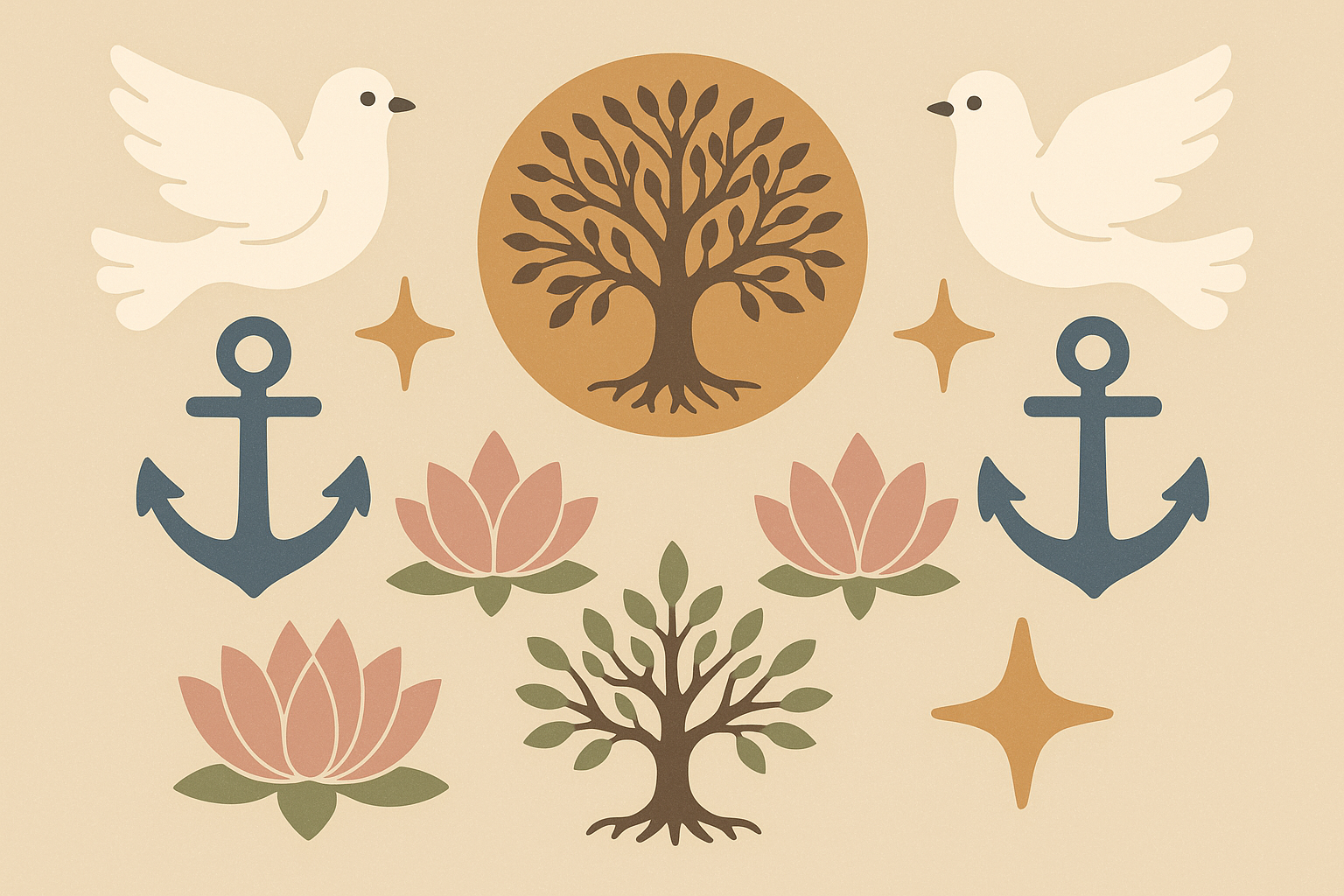 Symbolic and abstract faith tattoo designs