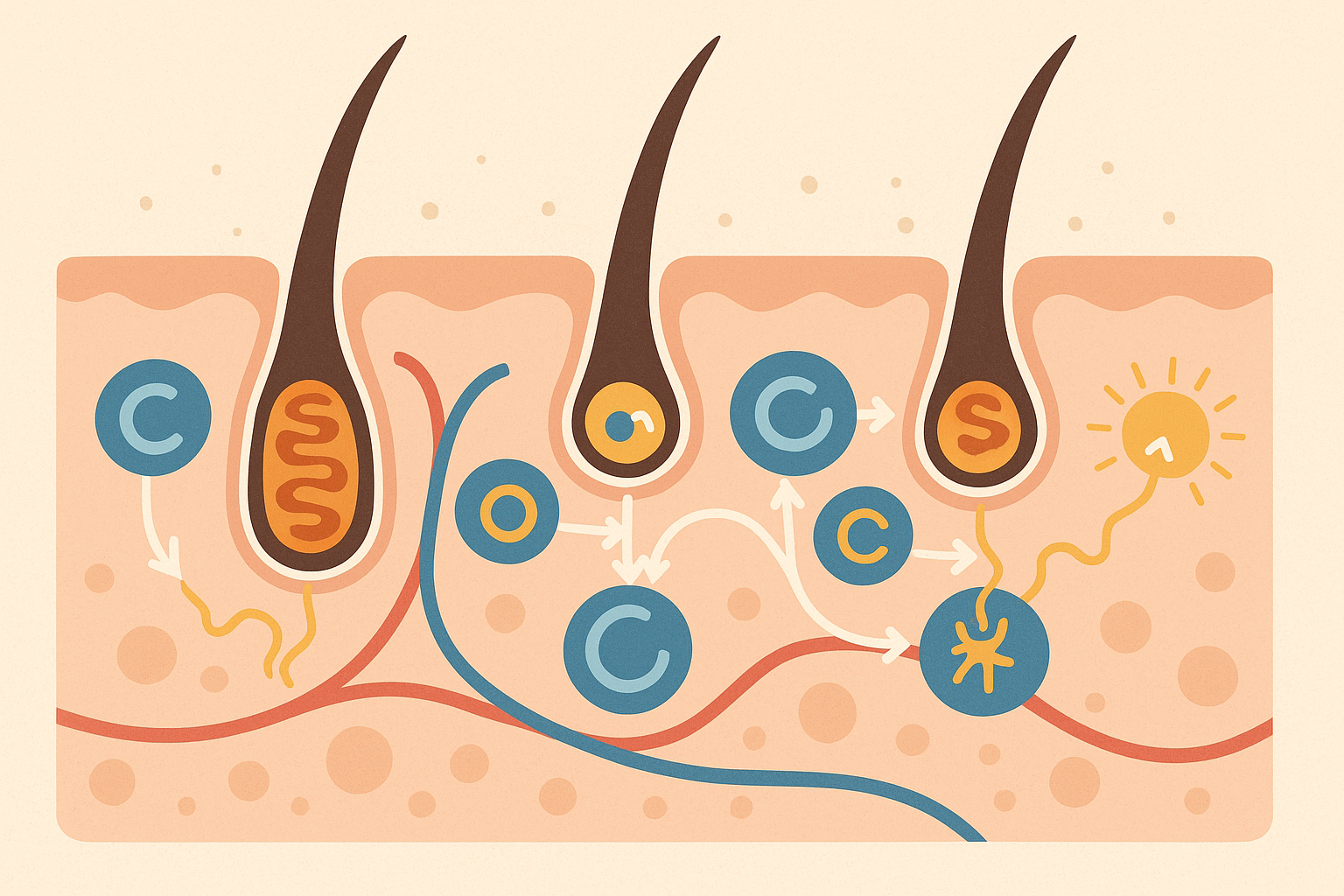 Cellular energy production in hair follicles