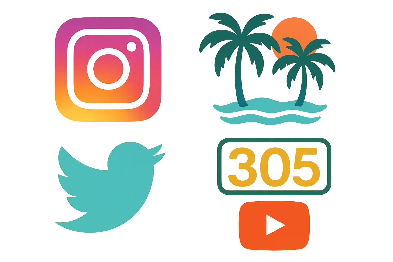 Social media posts featuring 305 area code branding