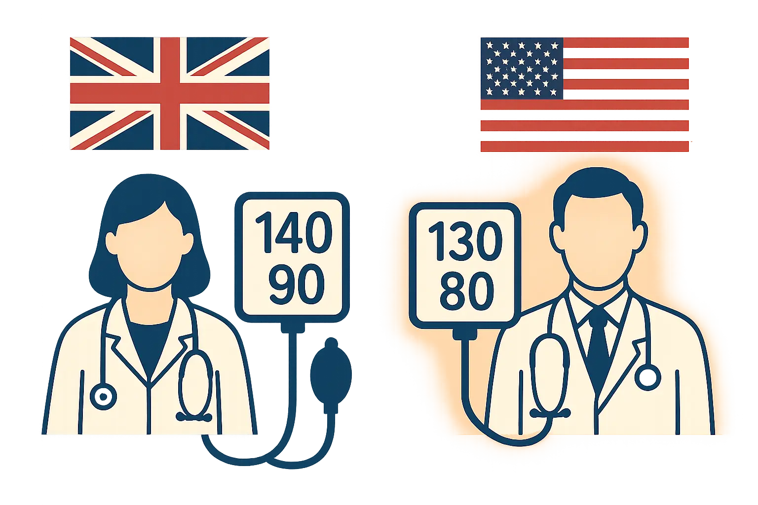 UK NHS guidelines document with blood pressure standards