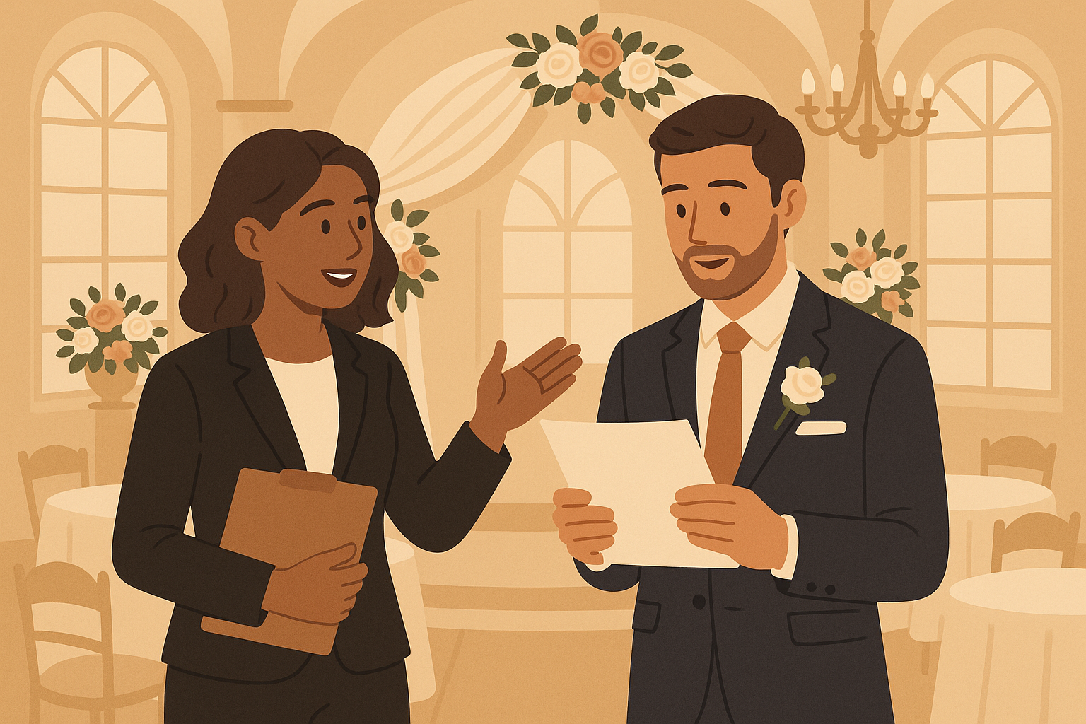 Professional wedding speech coaching session