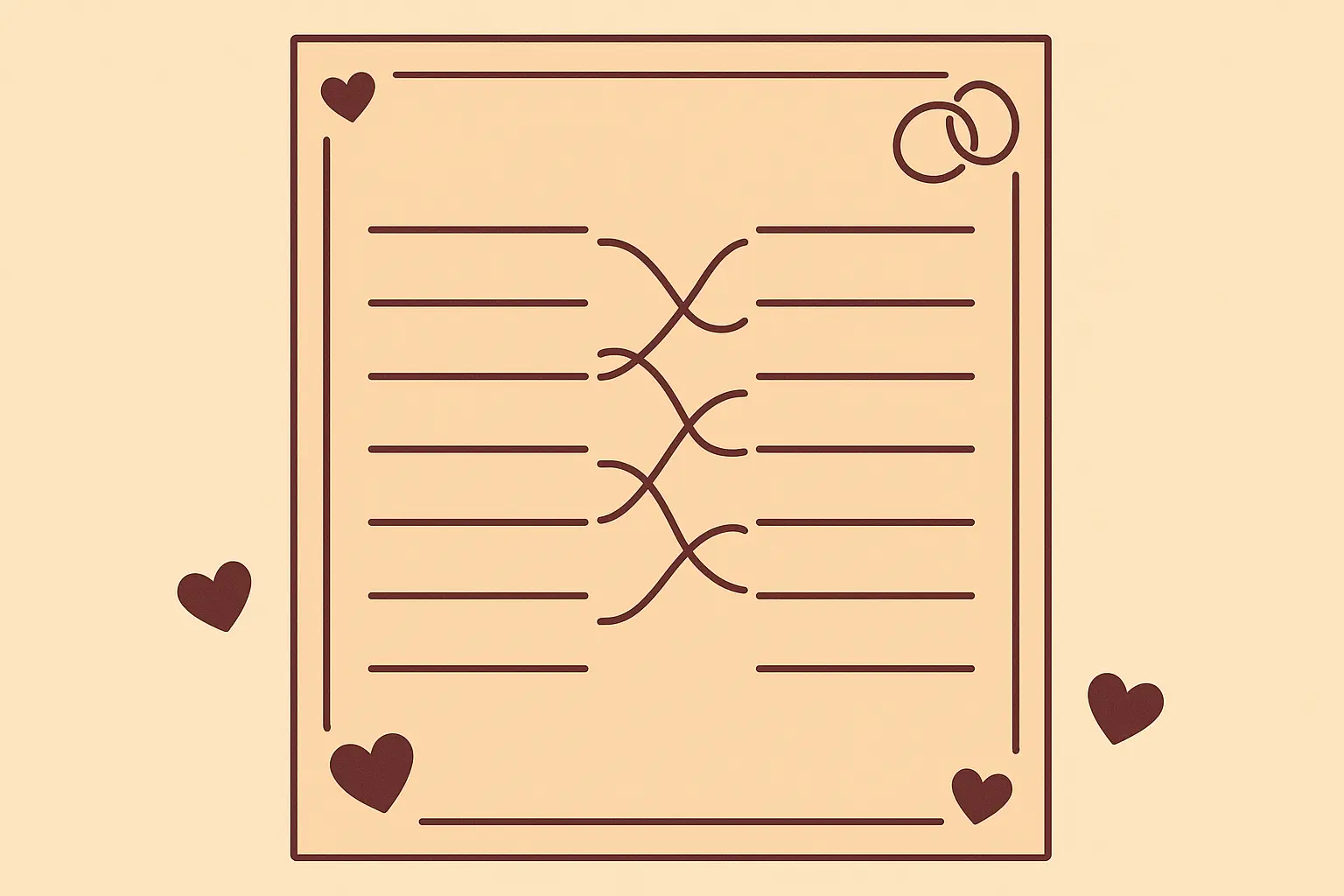 Famous couples matching game cards