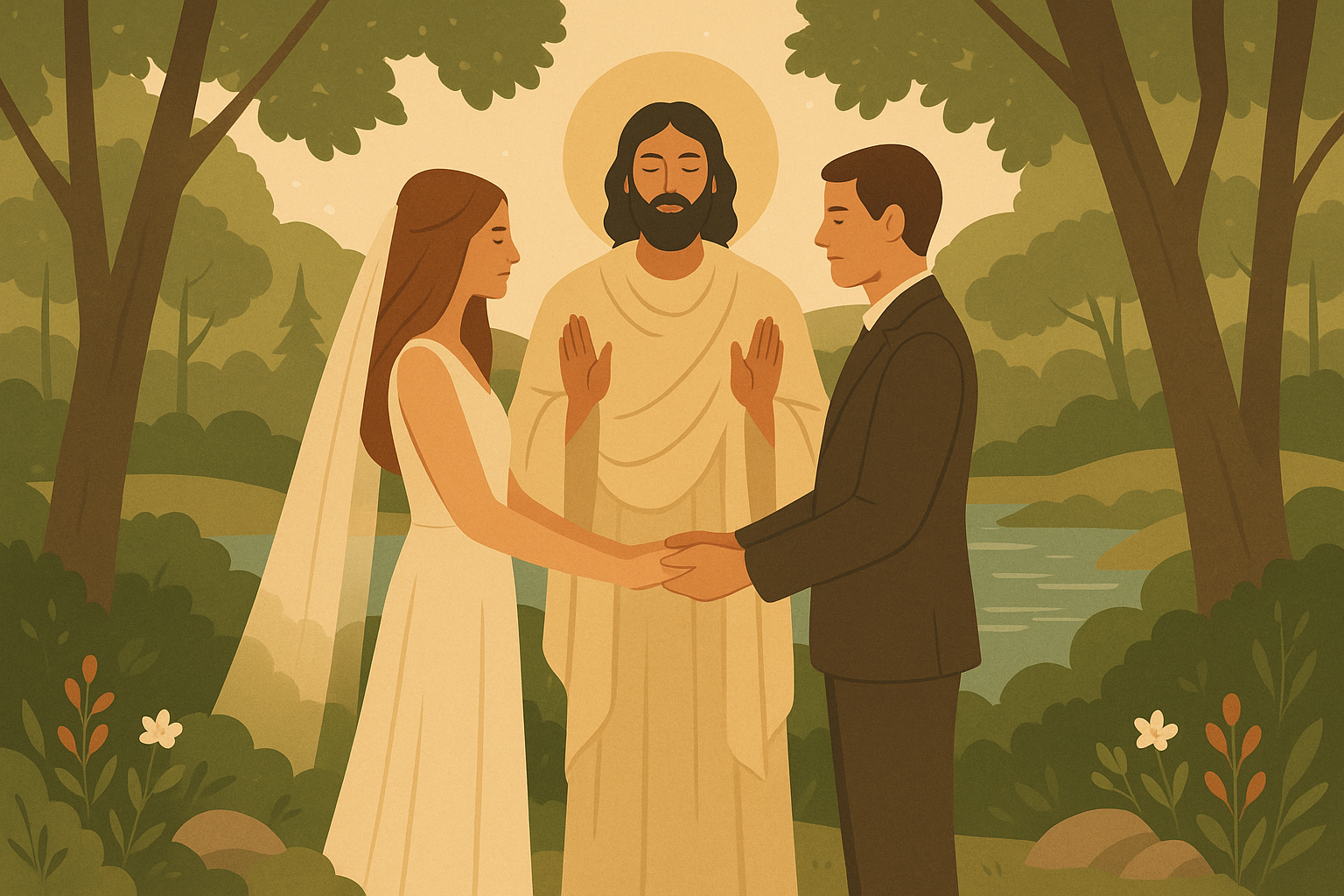 Spiritual wedding ceremony with nature-inspired vows