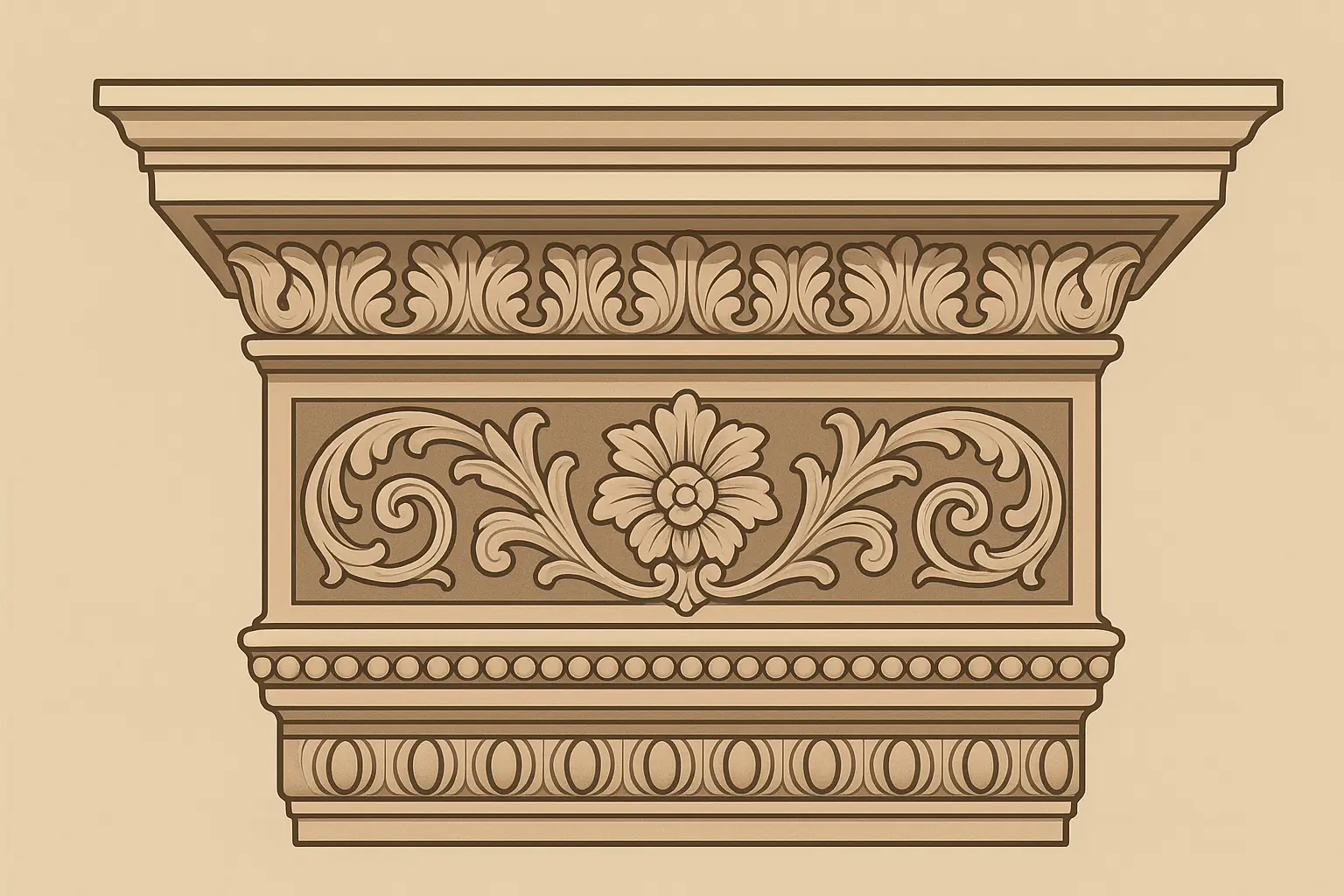 Traditional ornate crown molding