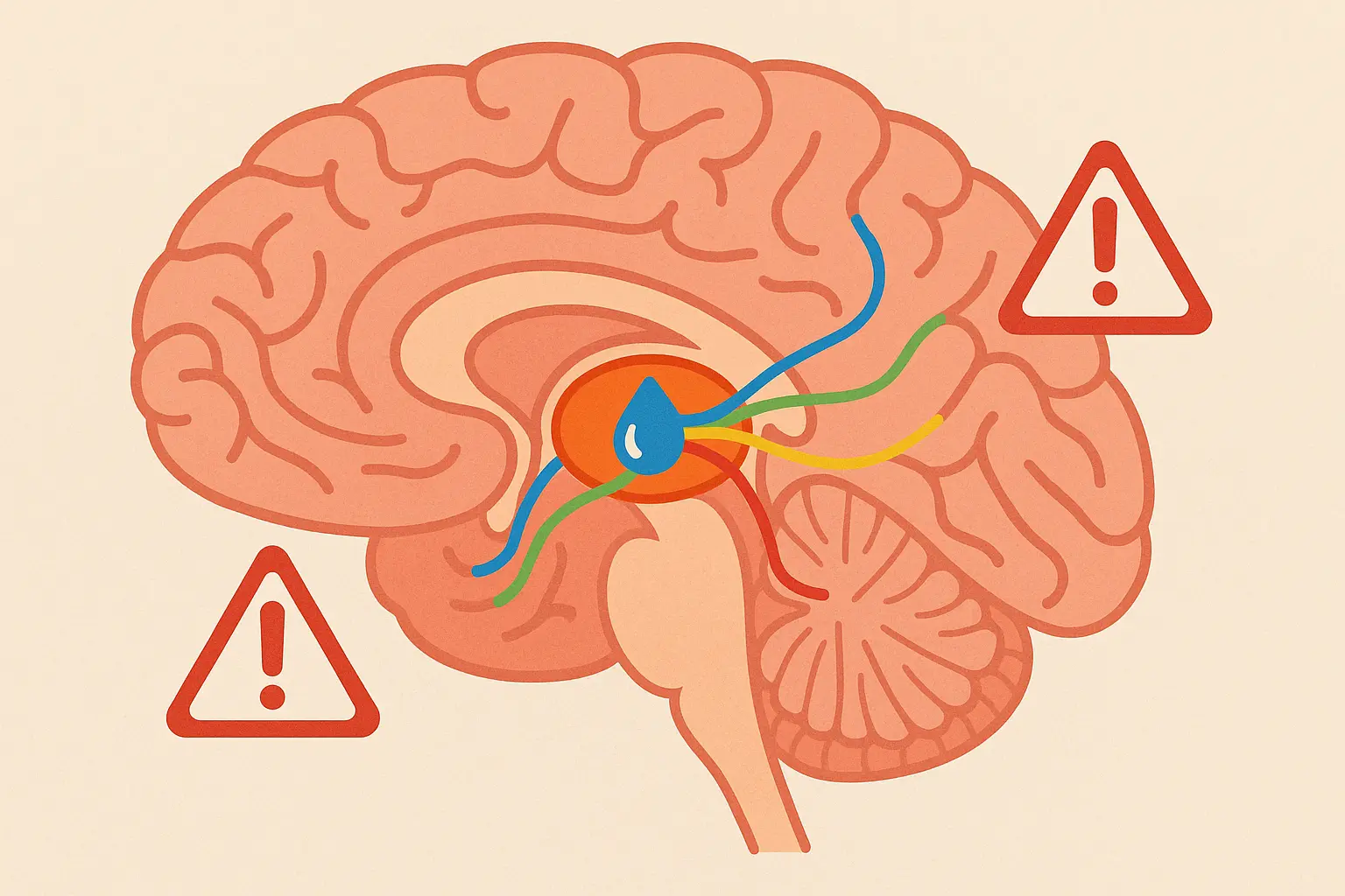 Brain sensors detecting dehydration signals