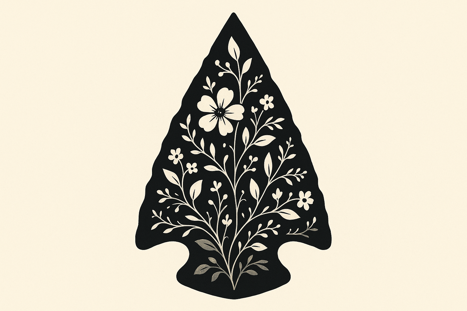 Floral arrowhead tattoo design