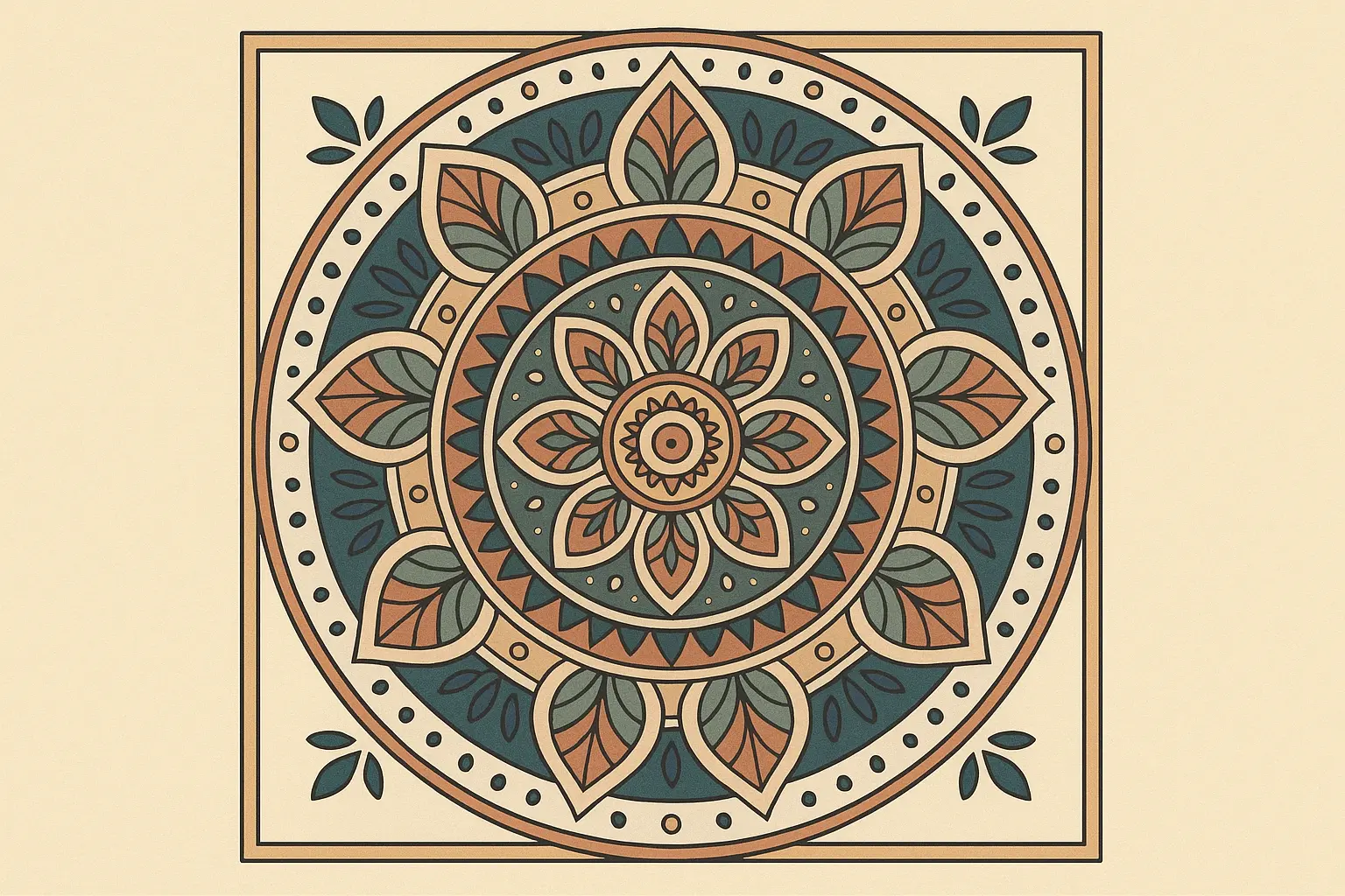 Intricate mandala tattoo design with geometric patterns