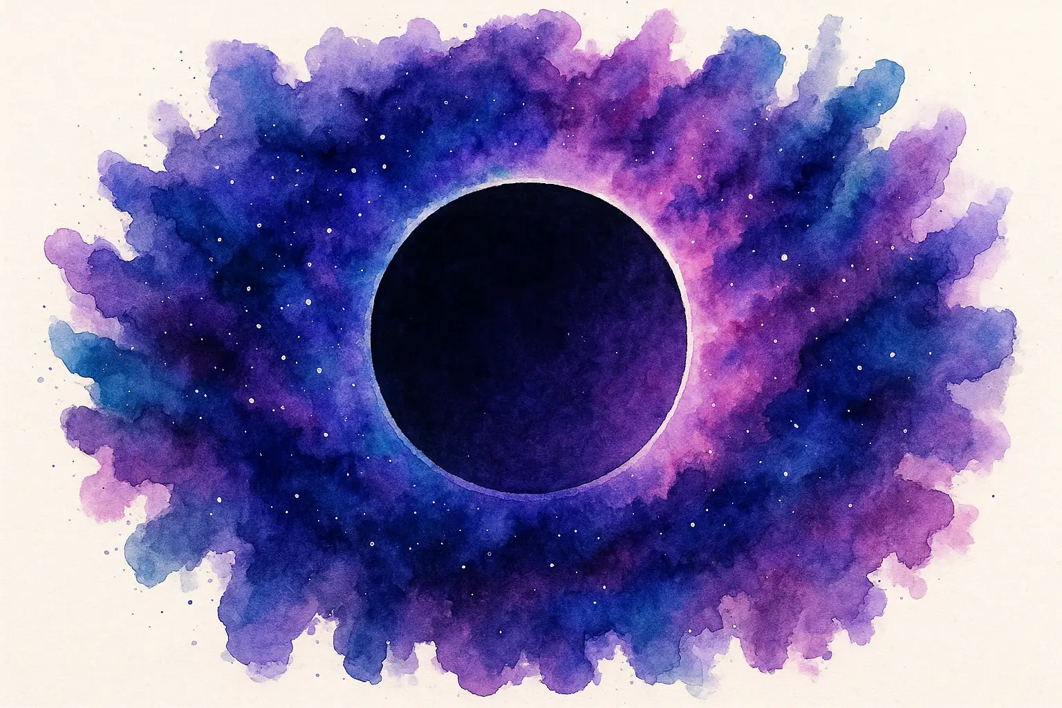 Watercolor eclipse tattoo design