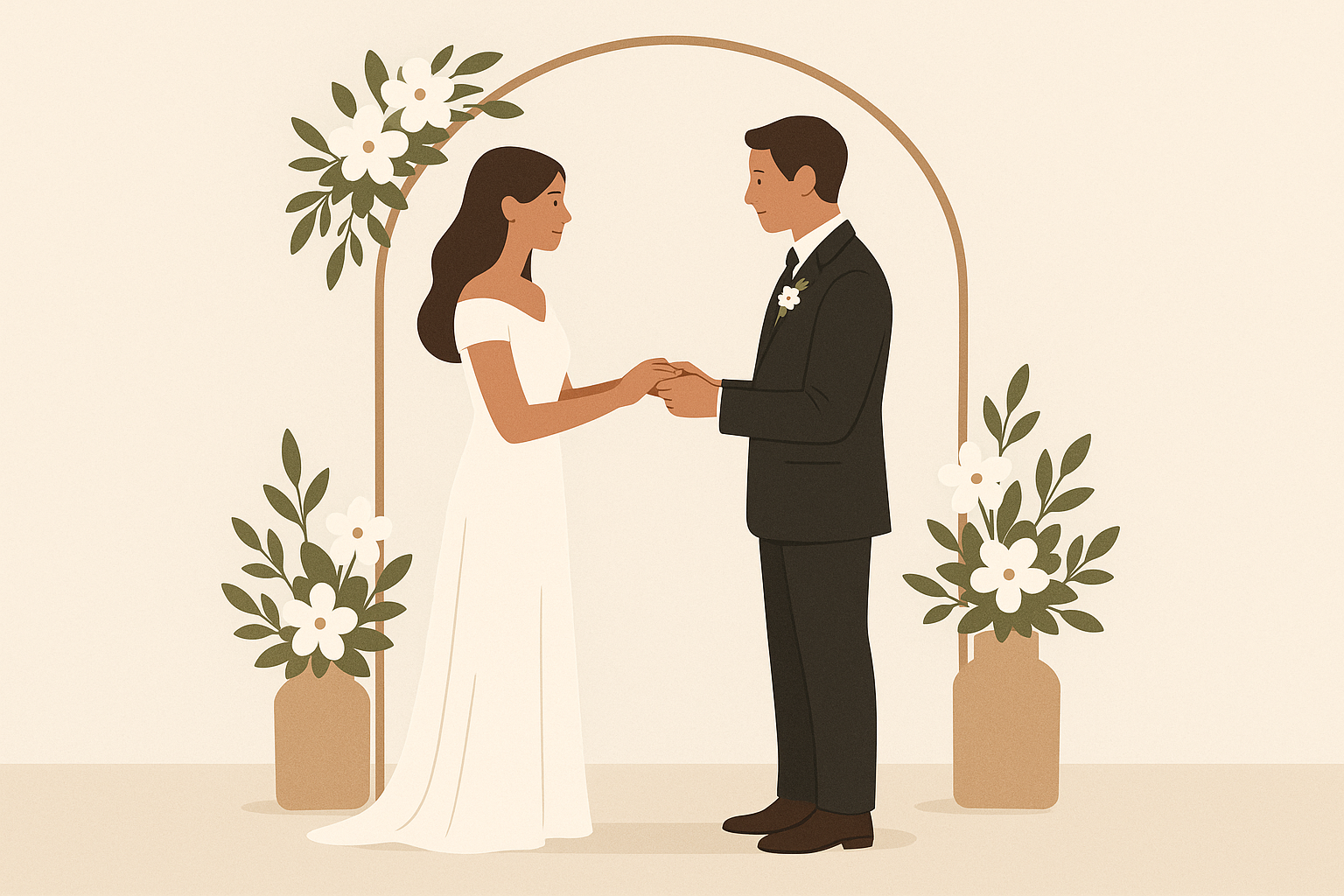 Couple exchanging short and simple wedding vows