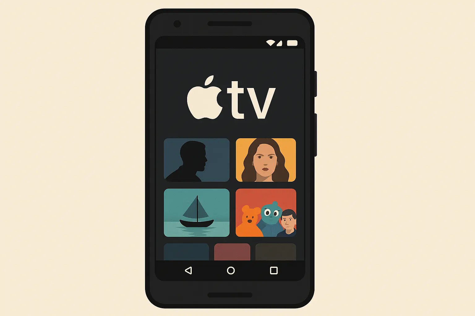 Apple TV app interface on Android phone