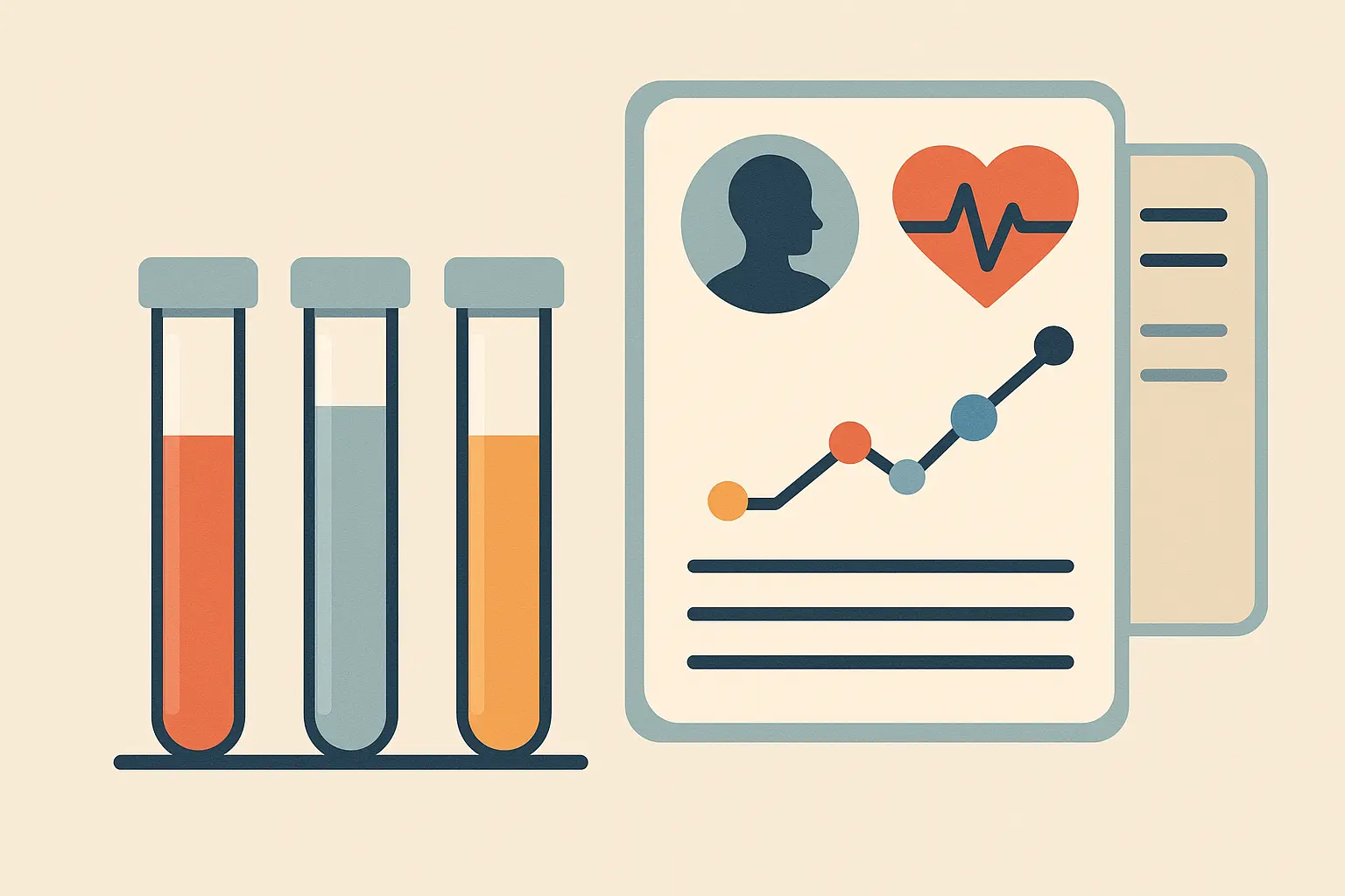 Laboratory blood test vials with advanced biomarker analysis