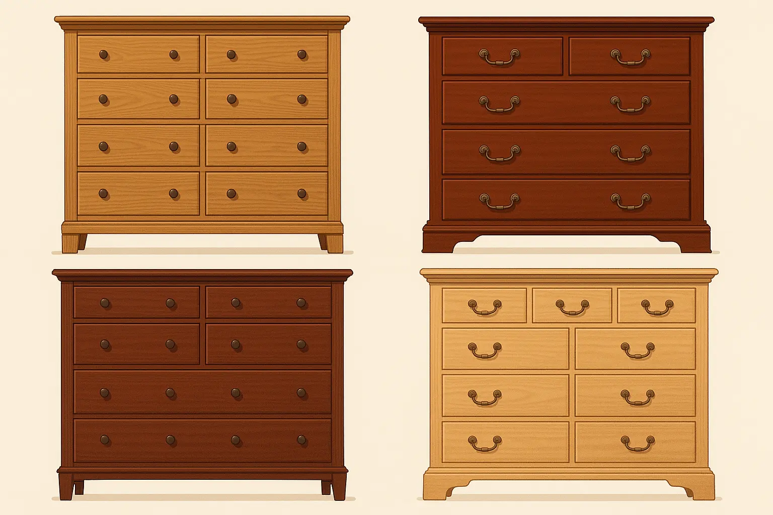 Traditional wooden dresser showcase