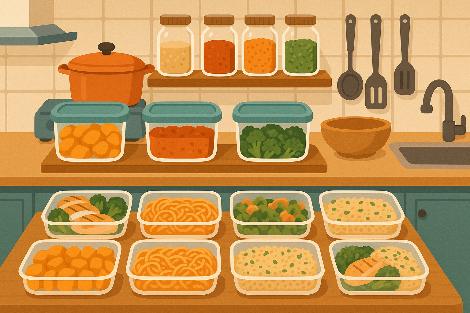Meal prep setup for runners
