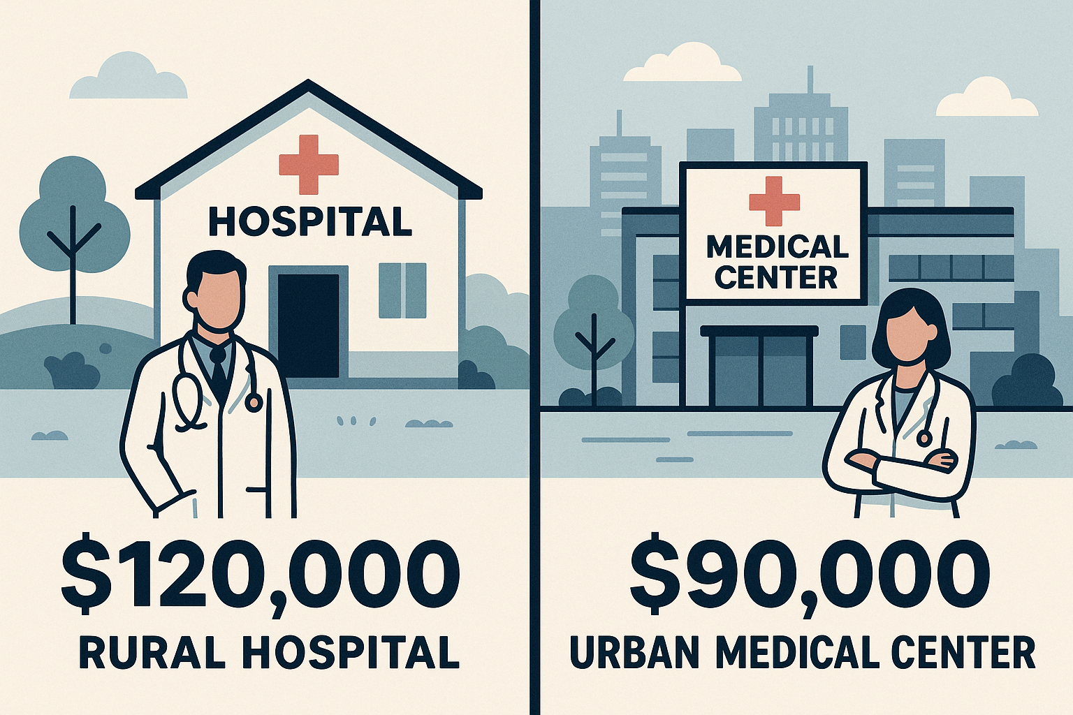 Rural vs urban salary comparison
