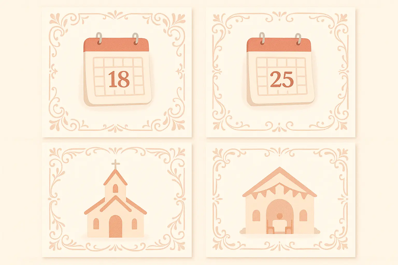 Wedding date prediction cards and calendar