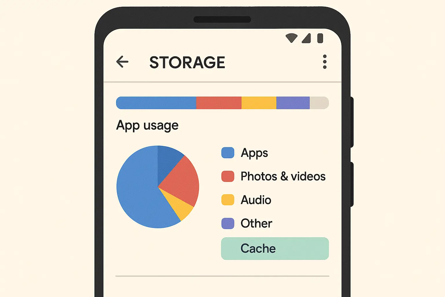 Android storage monitoring interface