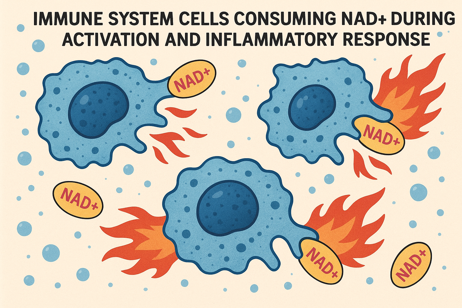 Immune system NAD energy consumption