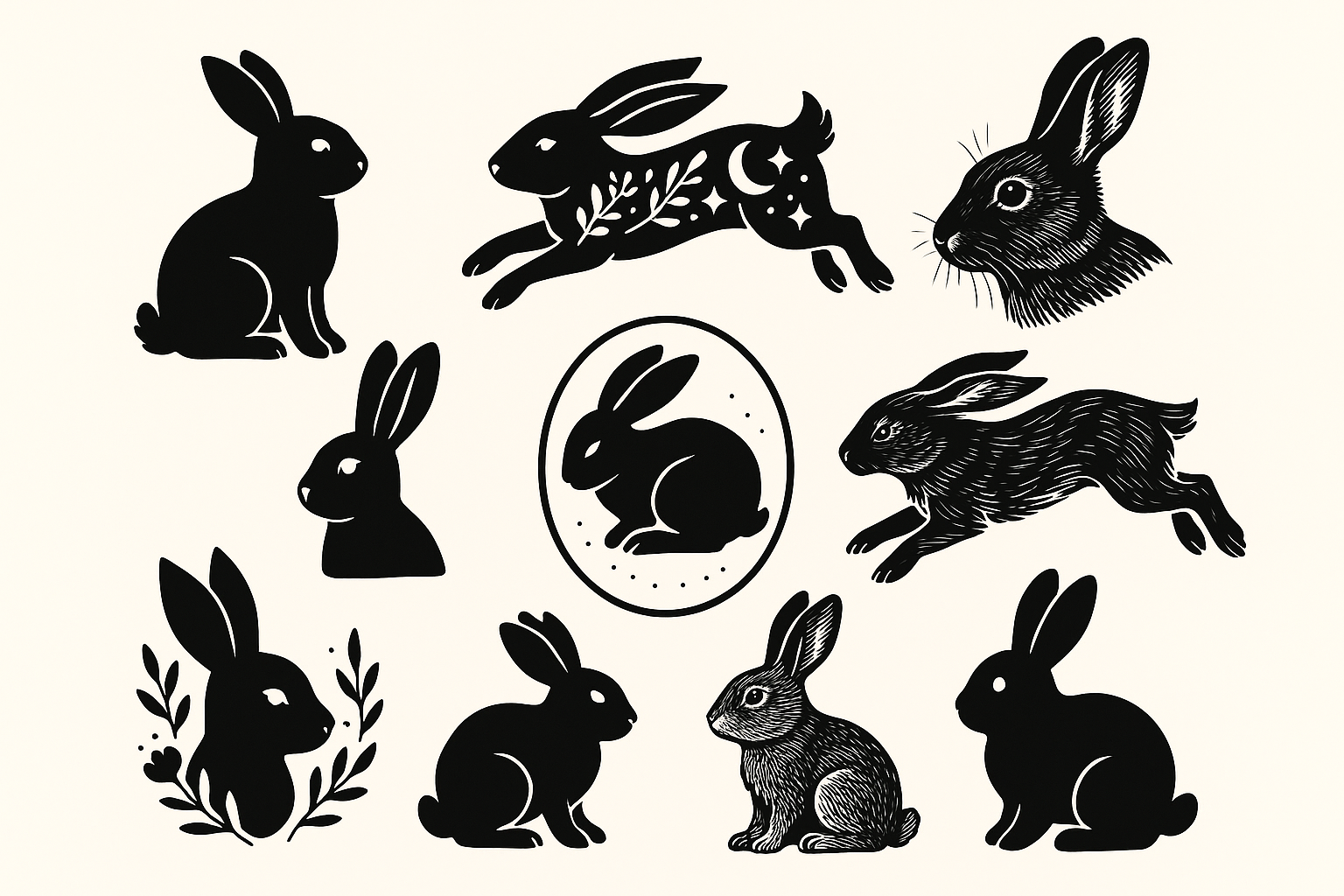 Black rabbit tattoo designs showcase