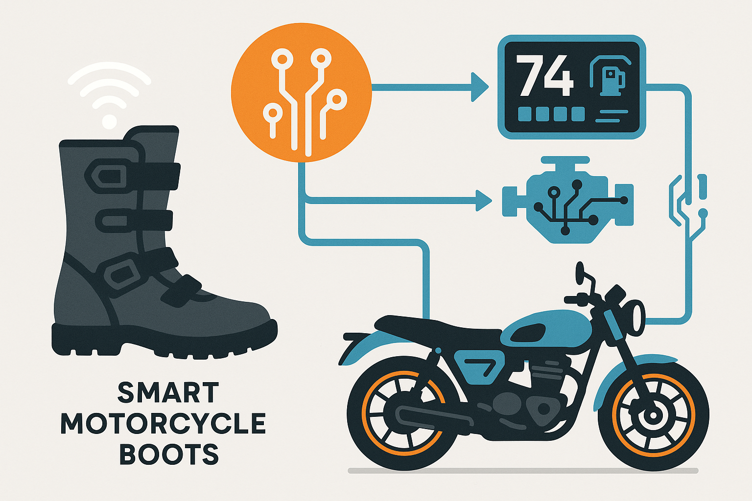 Motorcycle shoes communicating with bike systems