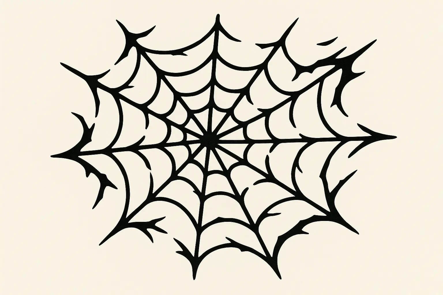 Torn spider web tattoo design