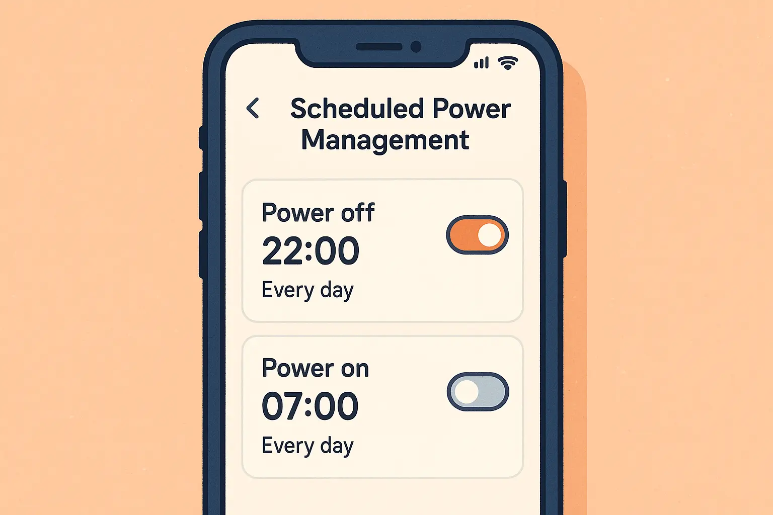 Android scheduled power settings