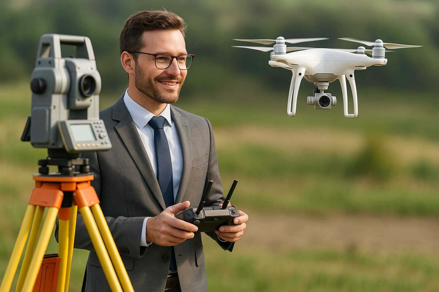 Entrepreneurial surveyor with modern technology