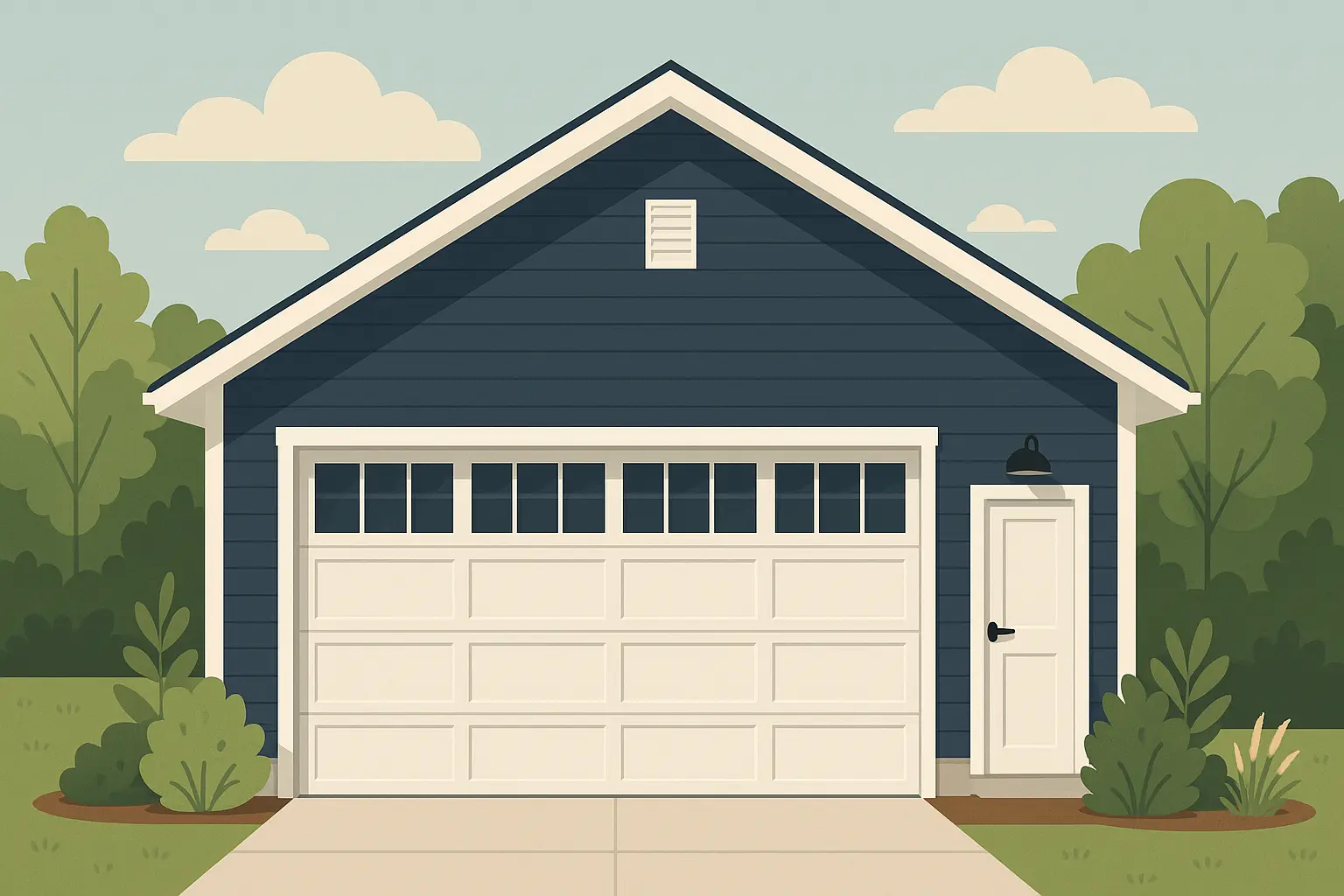 Modern detached garage with contemporary design