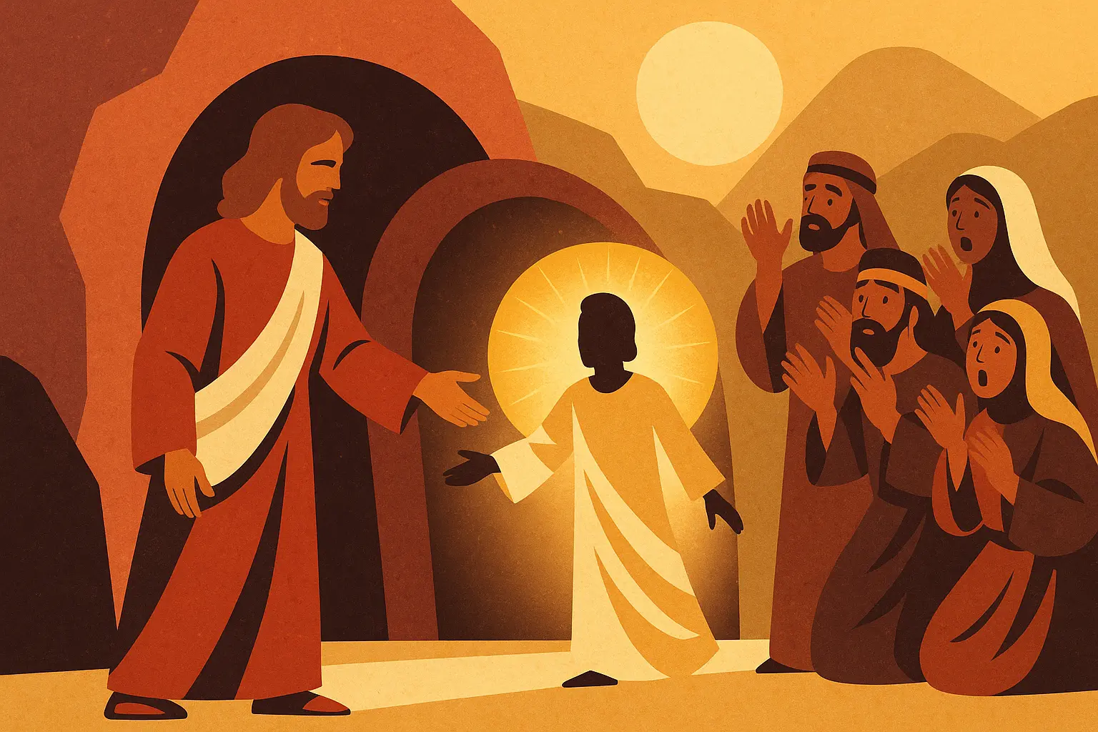 Jesus calling Lazarus from the tomb