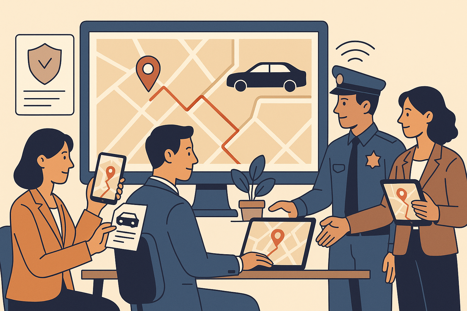 Insurance and law enforcement GPS tracking integration