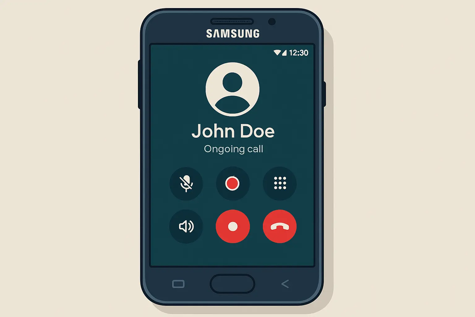 Samsung Galaxy phone call recording button