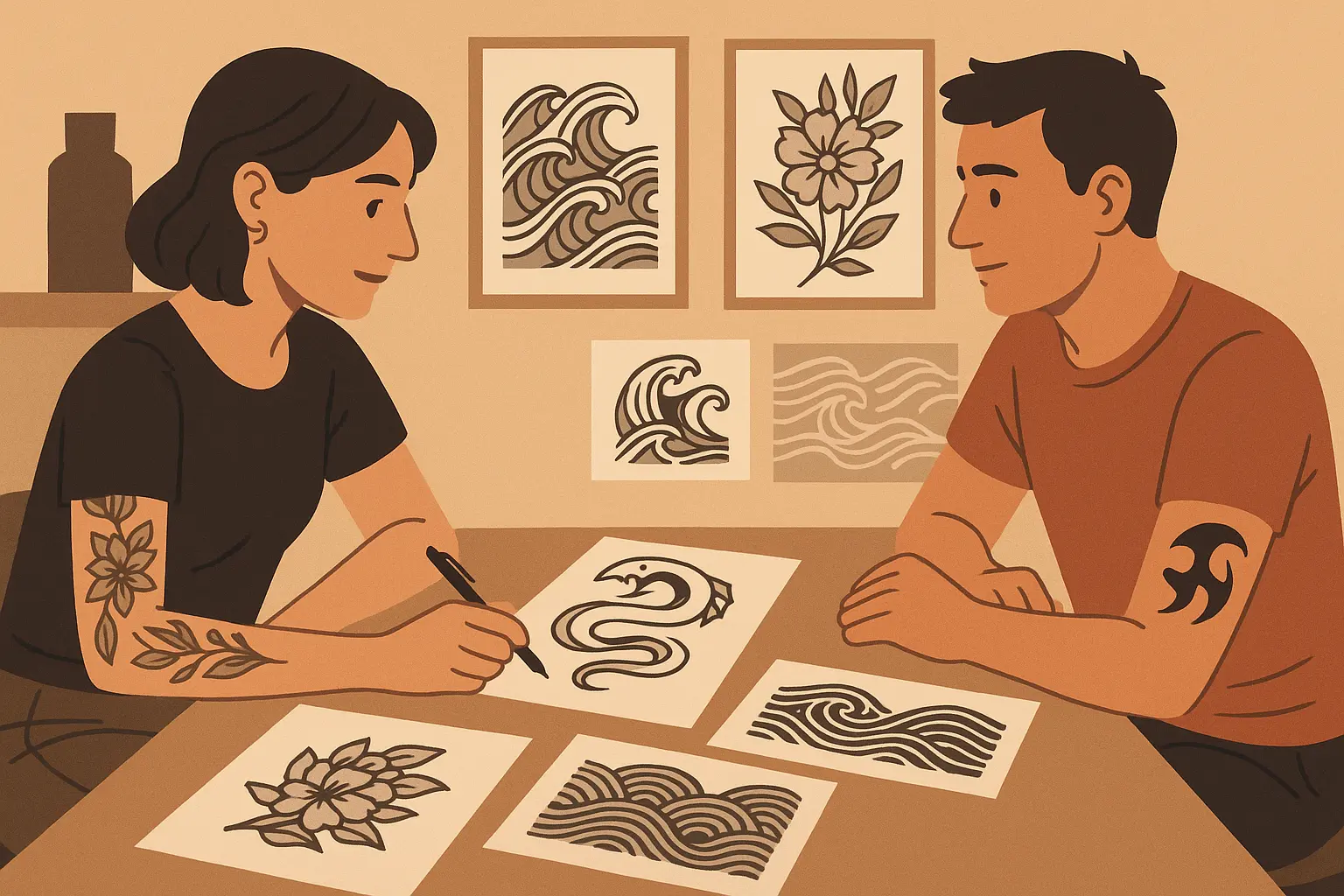 Guide to choosing perfect wave tattoo design