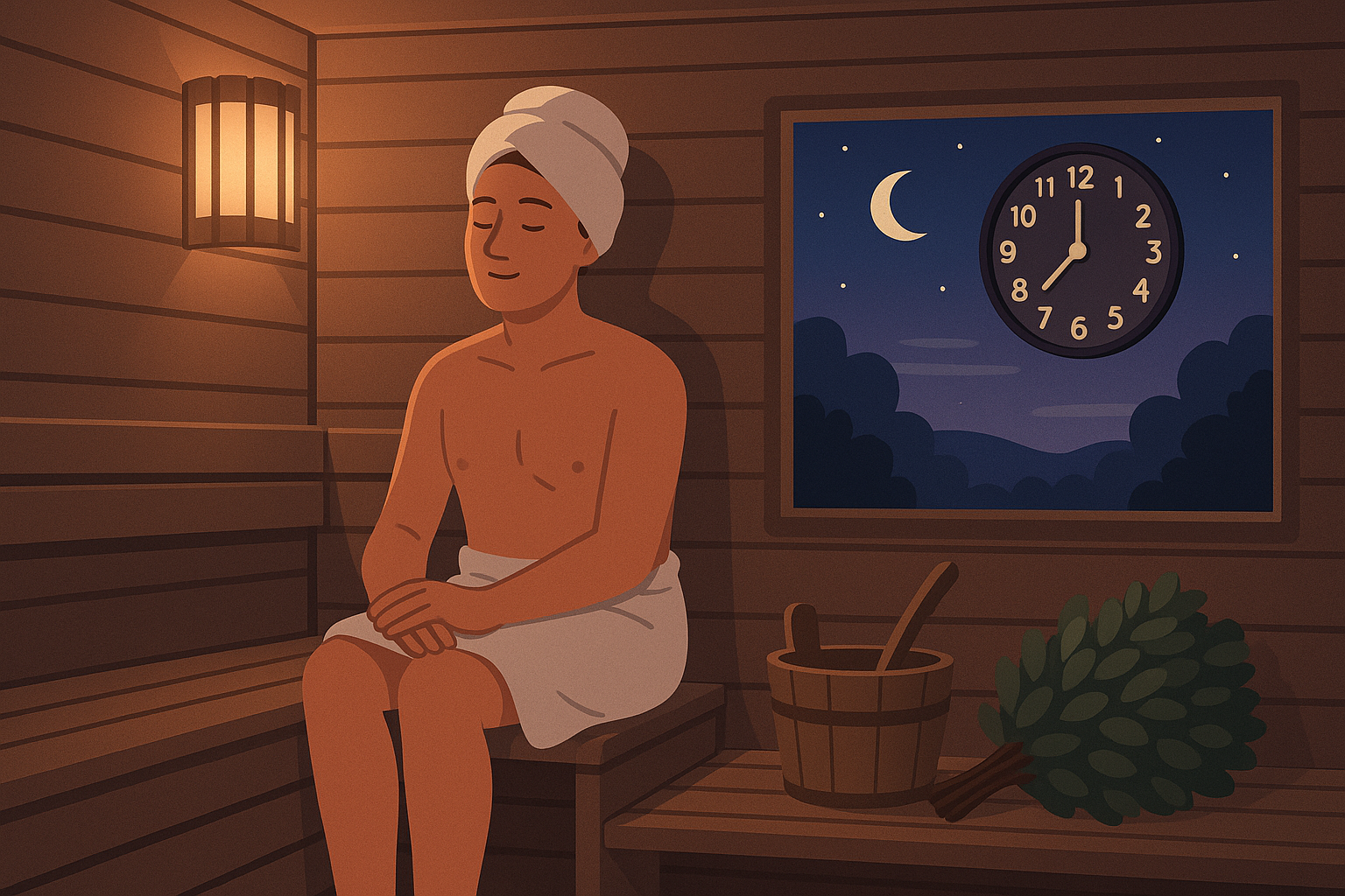 Melatonin production cycle affected by sauna timing