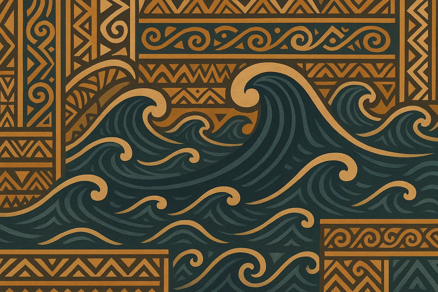 Ancient wave symbols and cultural meanings