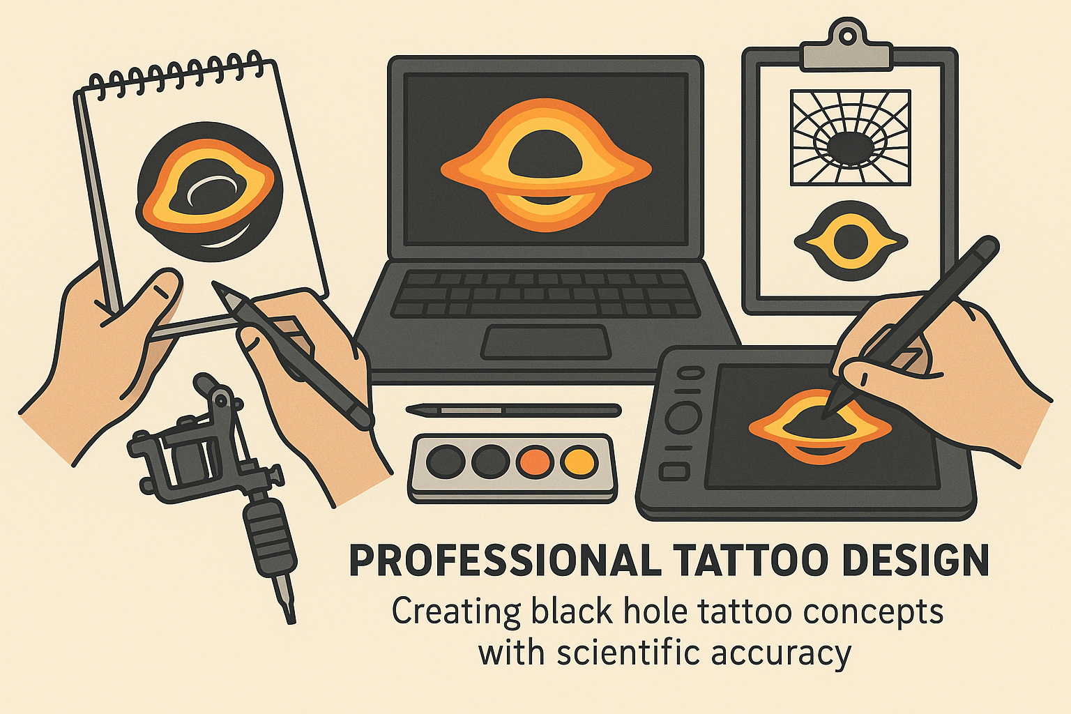 AI tattoo design tools for black hole tattoos
