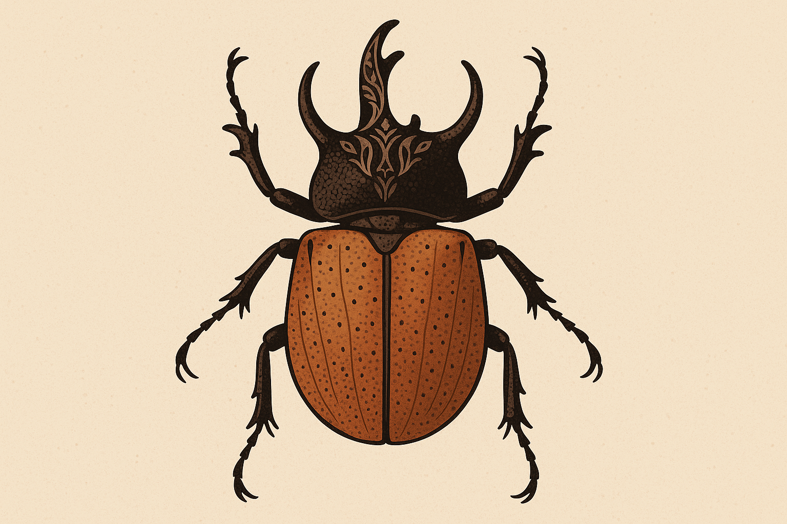 Realistic beetle tattoo showcasing intricate detail