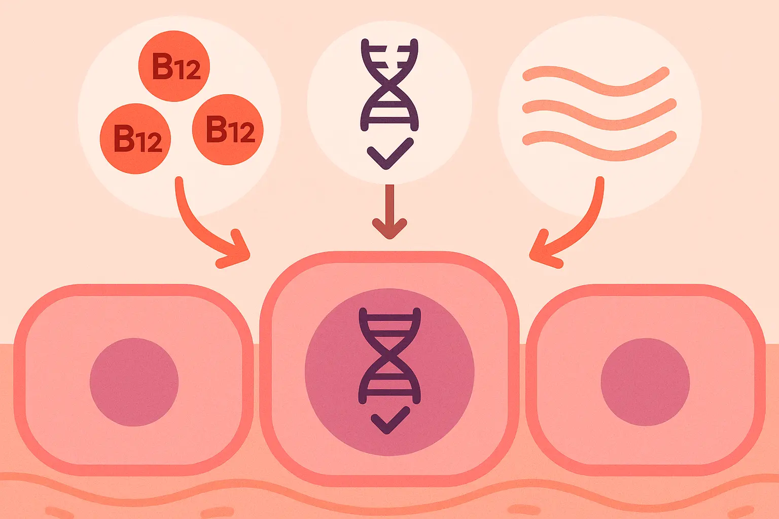 Cellular processes of B12 in skin regeneration