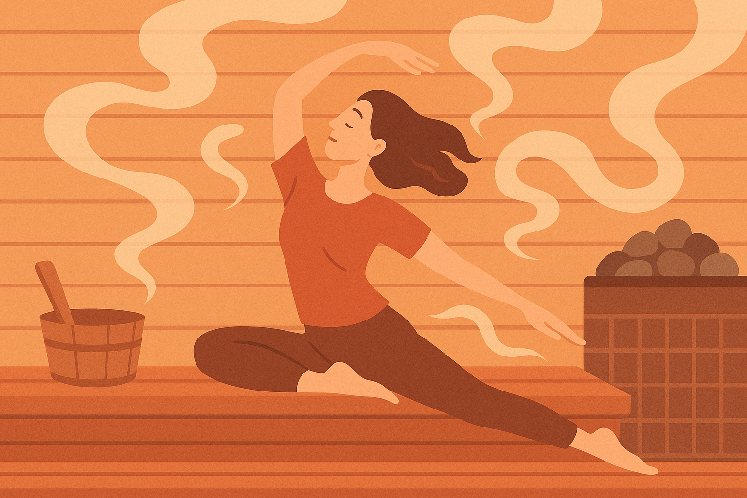 Flow-based sauna exercise movements