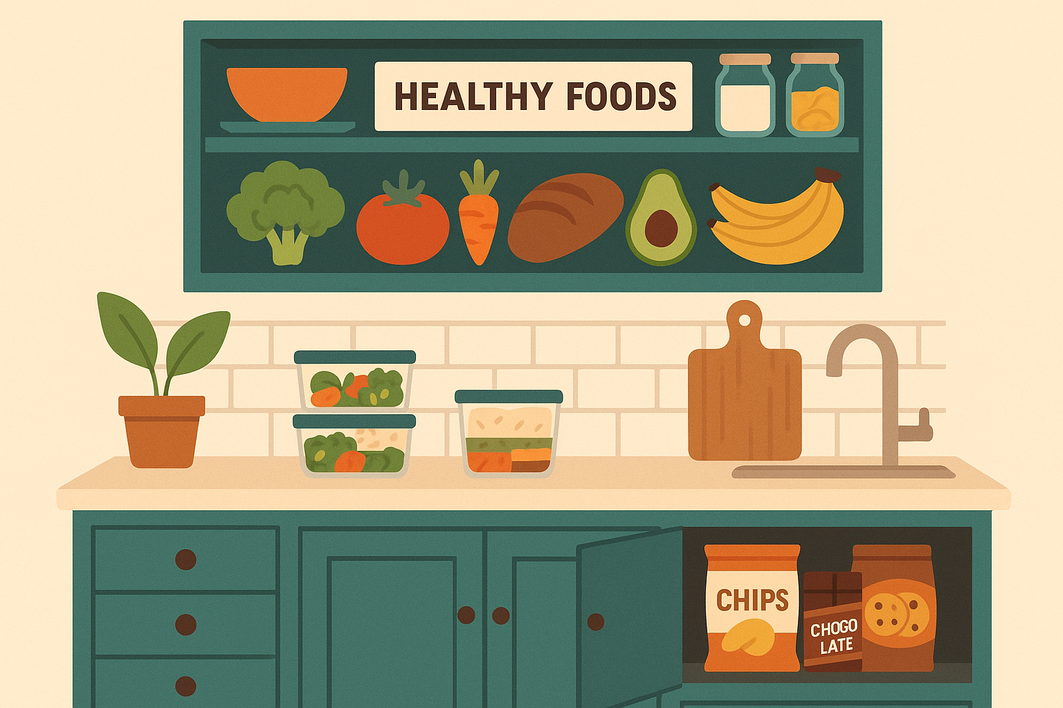 Kitchen environment design for healthy choices