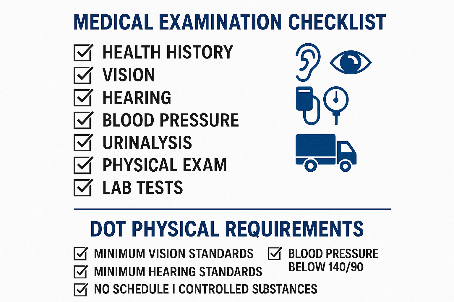 DOT medical certification requirements