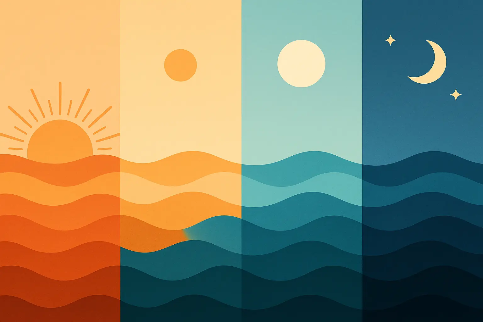 Sun and wave tattoo natural rhythms
