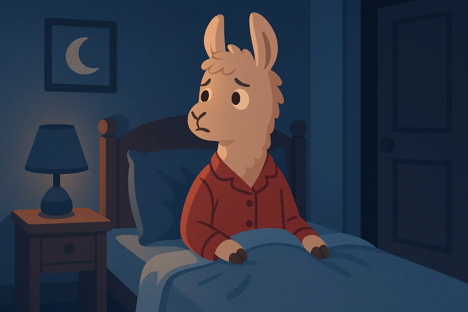 Animal characters in bedtime story scene