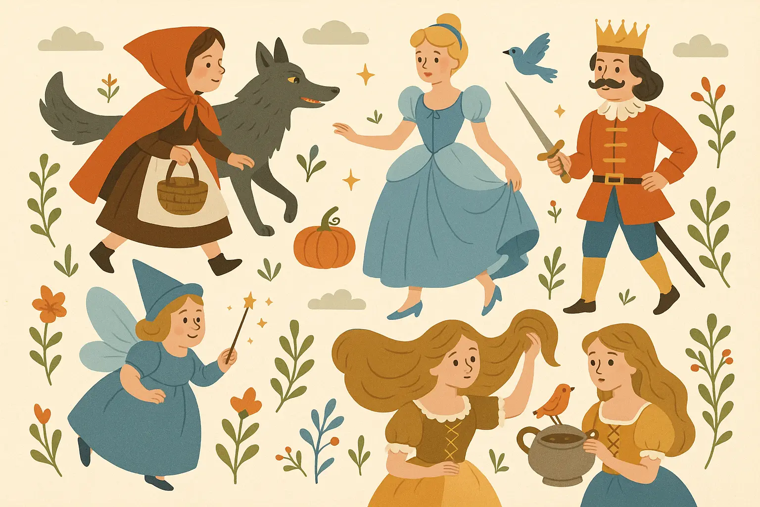 French children's fairy tale illustrations