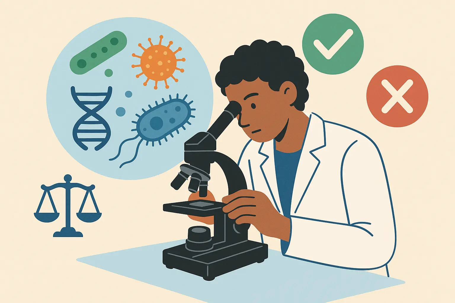 Scientist examining genetic modification samples in laboratory