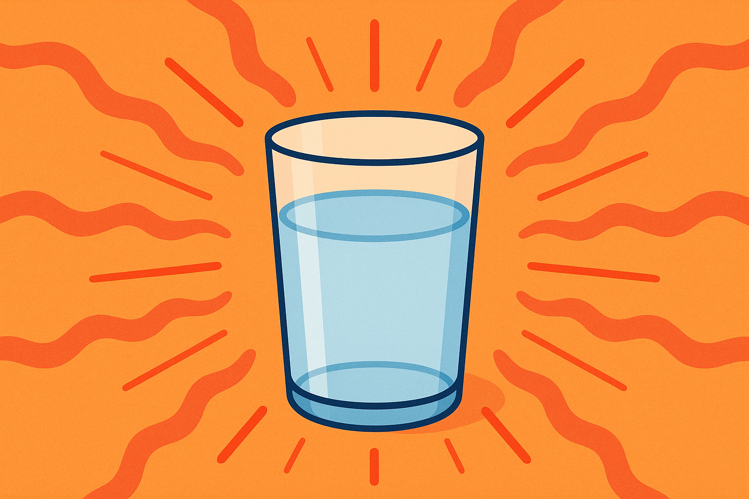 Water and calorie burning science illustration