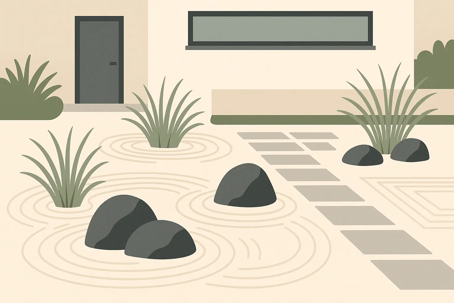 Minimalist zen garden design