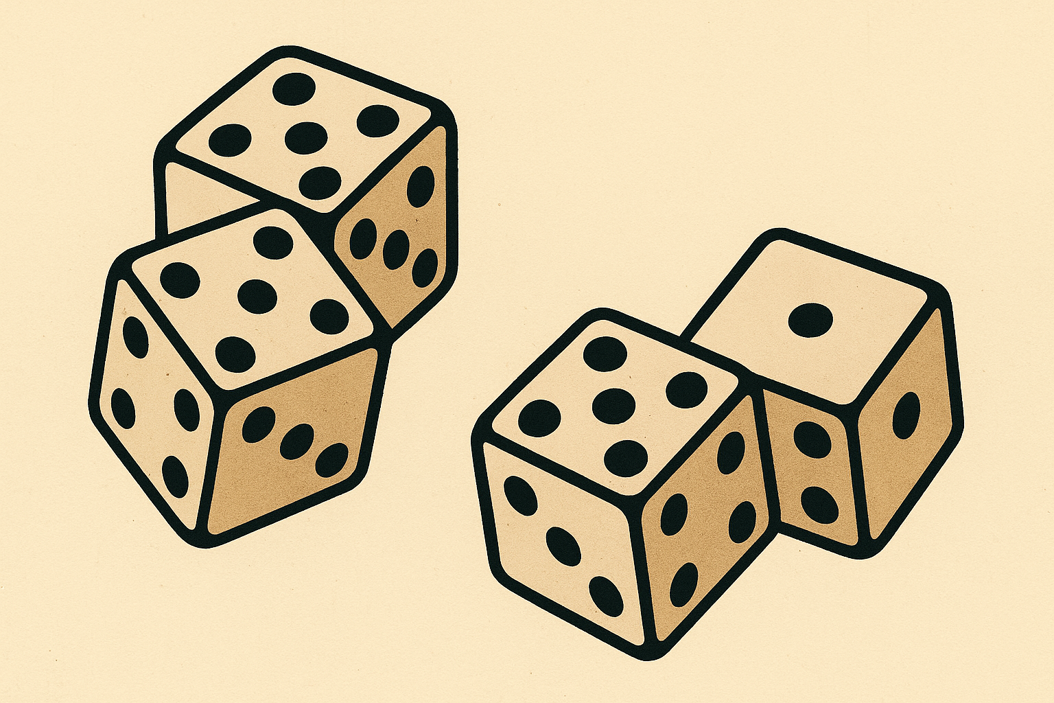 Classic pair of dice tattoo examples