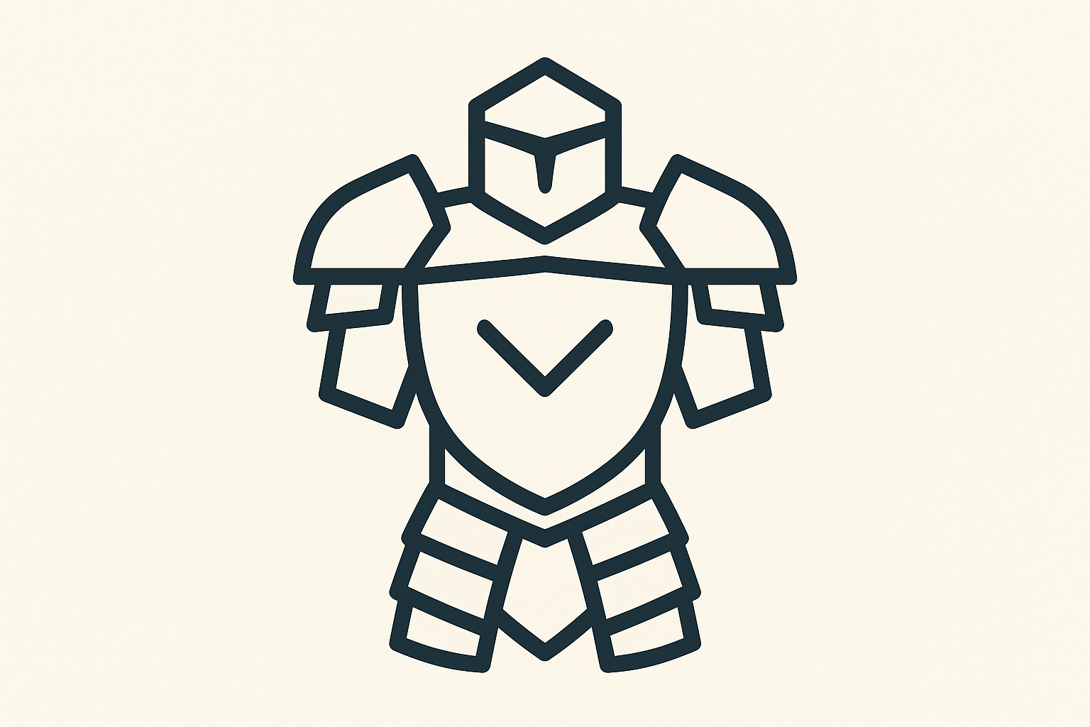 Geometric minimalist armor tattoo design